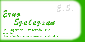 erno szelezsan business card
